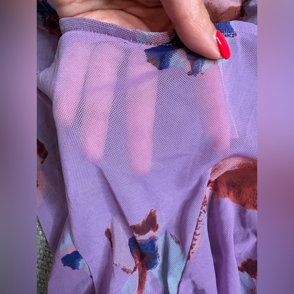 Free People Chrissy Tunic Twilight Combo Sheer Mesh Peplum Top Size Small - Picture 13 of 13